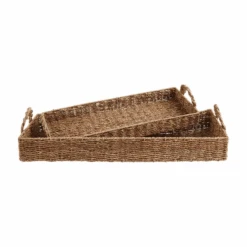 Seagrass Basket Tray, Natural, 2 Size Options By Mud Pie (Pick Up Only)