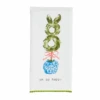 "Oh So Happy" Topiary Bunny Rabbit Kitchen Towel By Mud Pie