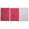 Woven Cotton Christmas Kitchen Towels, Red, 3 Style Options