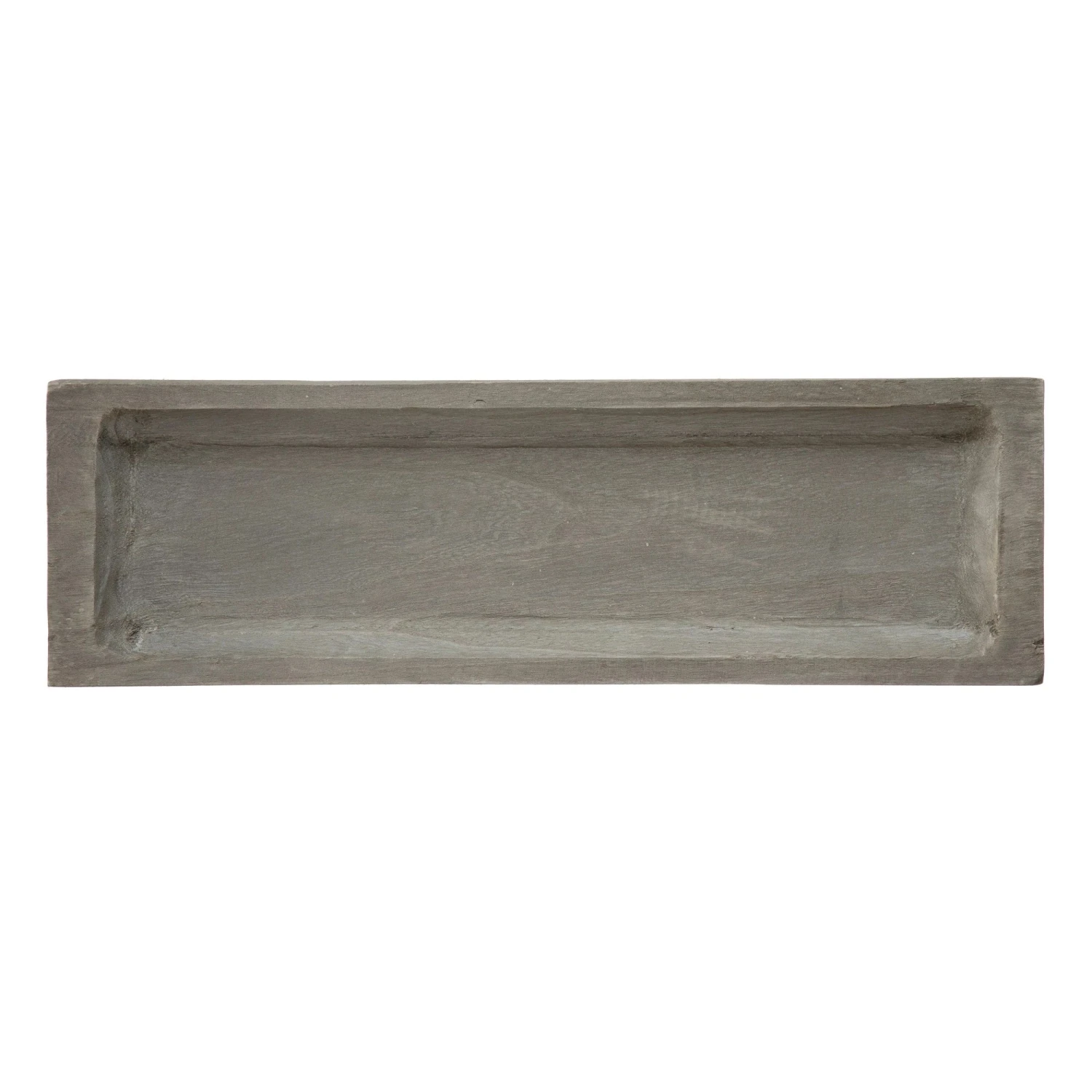 Decorative Paulownia Wood Tray, Gray 1 Decorative Paulownia Wood Tray, Gray