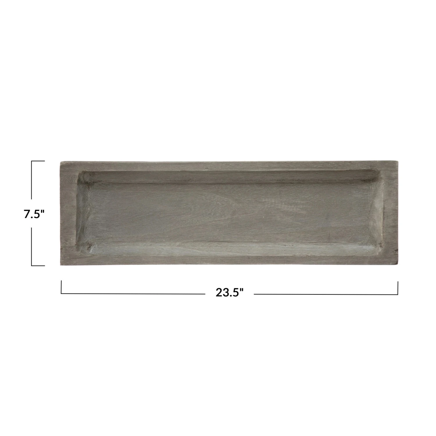 Decorative Paulownia Wood Tray, Gray 3 Decorative Paulownia Wood Tray, Gray - Image 3