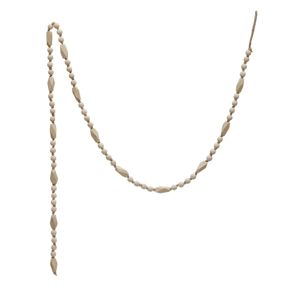 72"L Paulownia Wood Bead Garland, Natural 2 72"L Paulownia Wood Bead Garland, Natural - Image 2