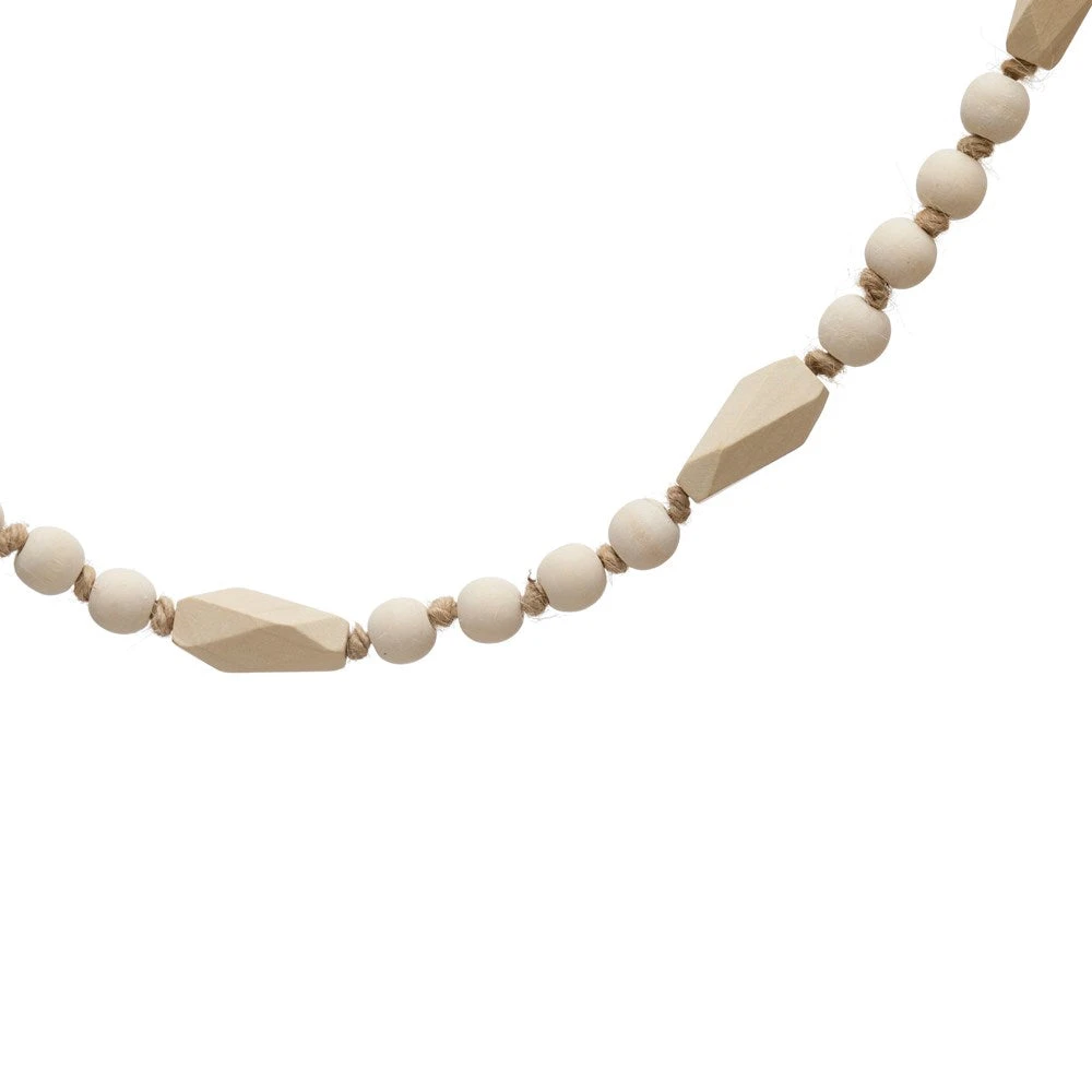 72"L Paulownia Wood Bead Garland, Natural 3 72"L Paulownia Wood Bead Garland, Natural - Image 3