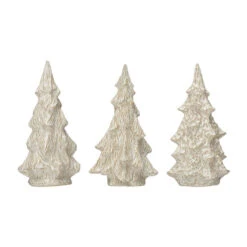 10.5" Stoneware Tree, Reactive Glaze, White, 3 Style Options