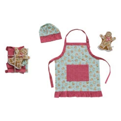Gingerbread Man Pattern Child Apron 3-Piece Set