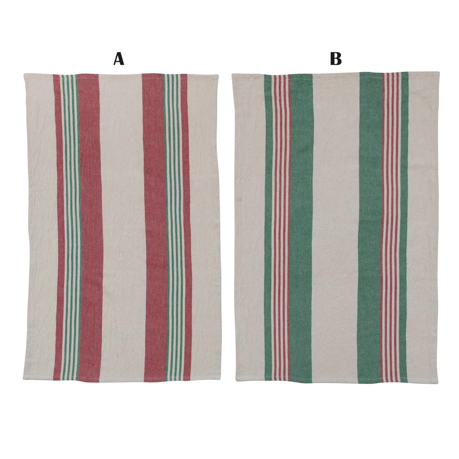 Christmas Holiday Striped Print Kitchen Tea Towel, 2 Style Options 2 Christmas Holiday Striped Print Kitchen Tea Towel, 2 Style Options - Image 2