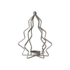 Metal Tree Shaped Tealight Holder, Silver Finish, 2 Size Options -Home Decor Sale Store xs5562