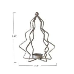 Metal Tree Shaped Tealight Holder, Silver Finish, 2 Size Options -Home Decor Sale Store xs5562 6