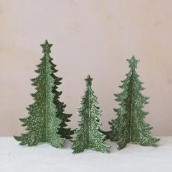 18 3/4" Interlocking Christmas Tree, Distressed Green (Pick Up Only)